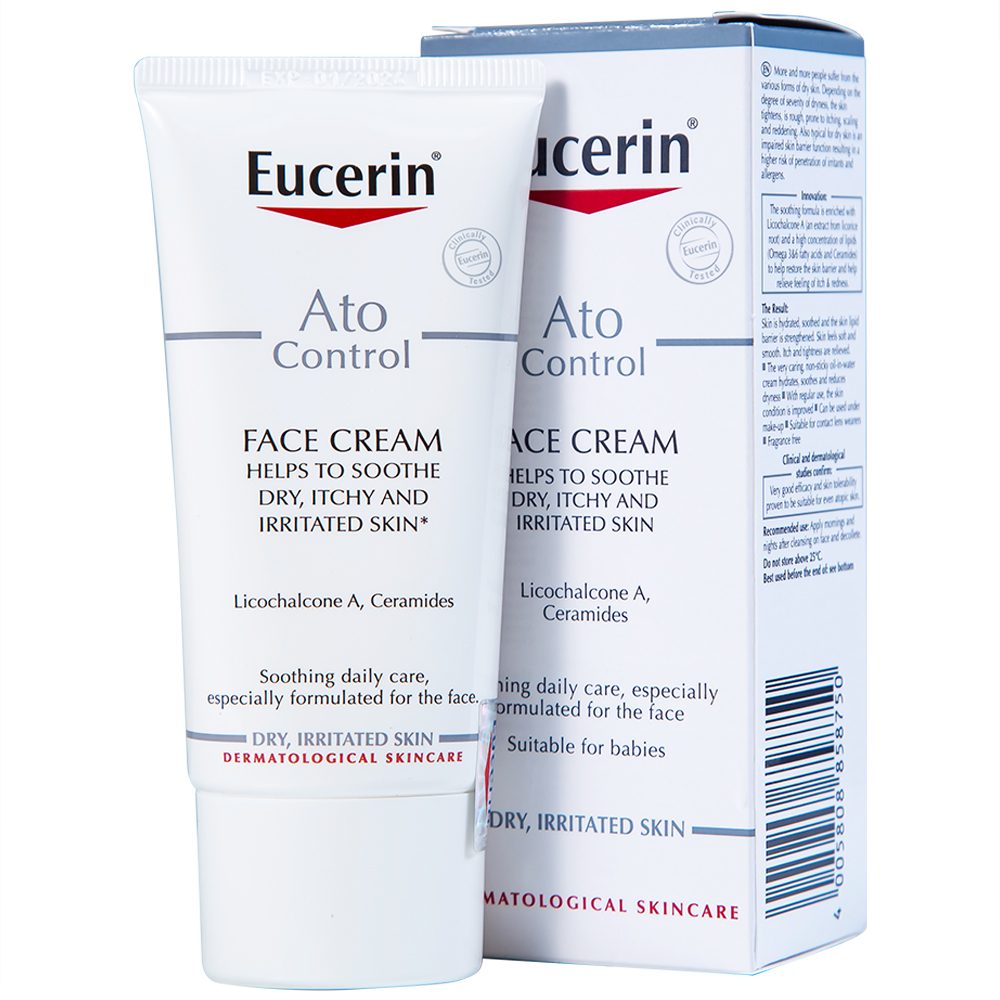 Kem Eucerin AtoControl Face Care Cream giúp giảm khô, nứt ngứa và mẩn đỏ (50ml)